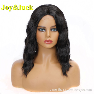 Wholesale Wig Front Lace for Women Middle Part Party Ladies Hair Middle Part Natural Water Wave Lace Front Synthetic Hair Wigs